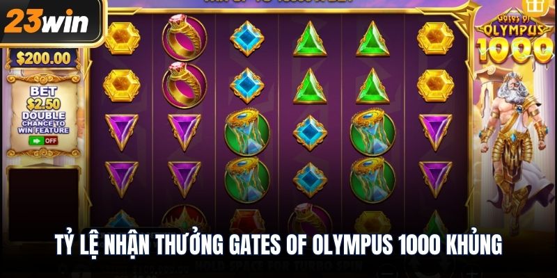 Tỷ lệ nhận thưởng Gates of Olympus 1000 khủng